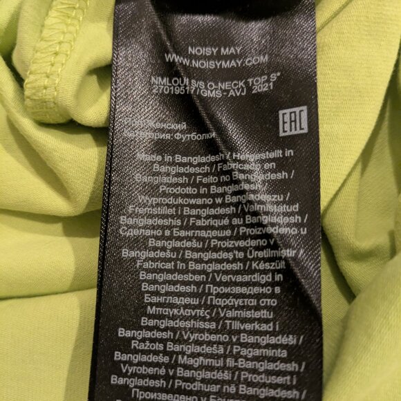 Noisy May Loui short sleeve tshirt xs Lime green NWT - Picture 4 of 4